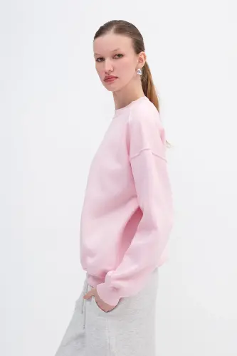 Şardonlu Basic Sweatshirt S3408-K11-Pembe - 5