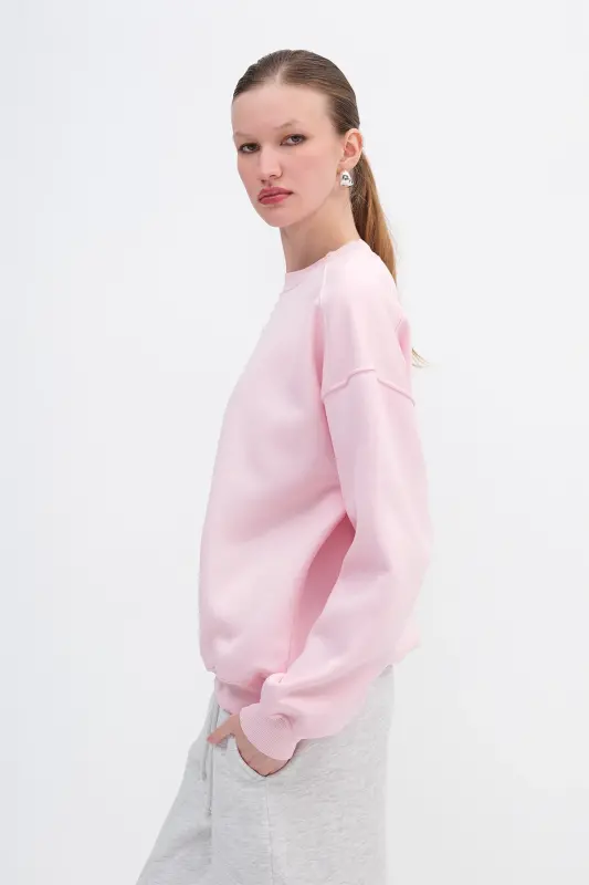 Şardonlu Basic Sweatshirt S3408-K11-Pembe - 5