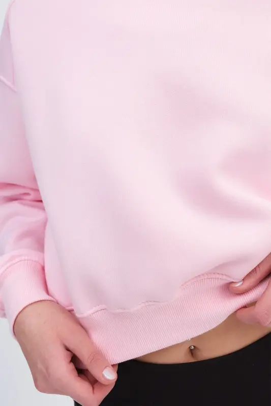Şardonlu Basic Sweatshirt S3812-İ13-Pembe - 3