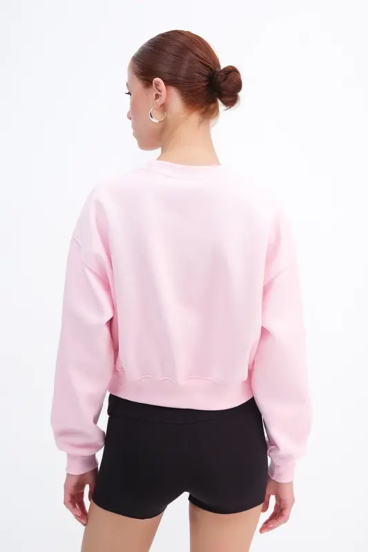 Şardonlu Basic Sweatshirt S3812-İ13-Pembe - 6