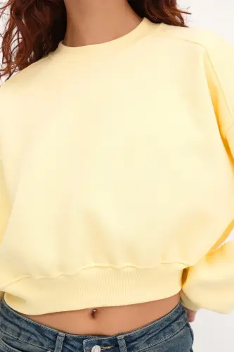 Şardonlu Basic Sweatshirt S3812-İ13-Sarı - 3
