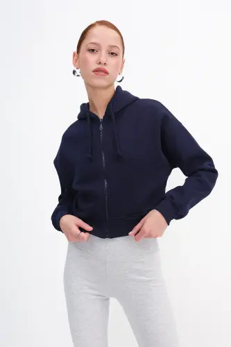Şardonlu Fermuarlı Sweatshirt H3717-S12-Laci 