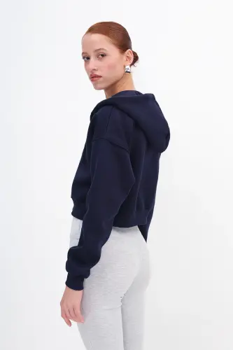 Şardonlu Fermuarlı Sweatshirt H3717-S12-Laci - 7