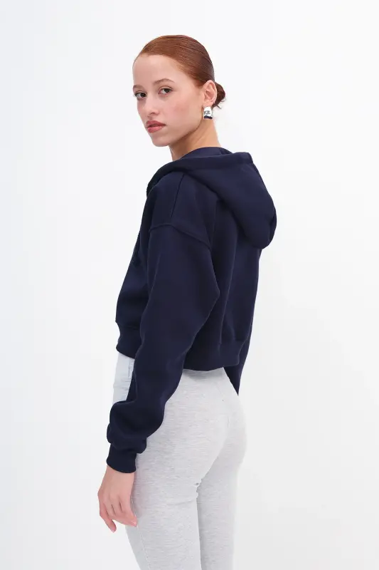 Şardonlu Fermuarlı Sweatshirt H3717-S12-Laci - 7