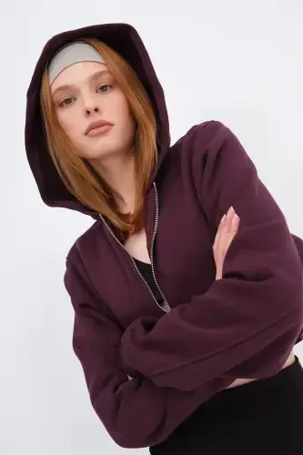 Şardonlu Crop Sweatshirt H1526-T9-GARDENYA - 4