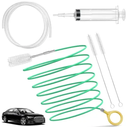 SARDVISA 120-Inch Sunroof Drain Cleaning Kit with Flush Pump and Hose | 120-Inch Flexible Brush, Large-Capacity Flush Pump, Clear Hose and Mini Brush Help Clean Curved Automotive Drain Tubes - SARDVISA