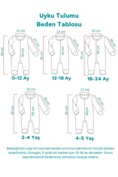 Sare Baby Bebek Uyku Tulumu %100 Doğal Pamuk Çift Kat Özel Kumaş Unisex 1.0 Tog-Ekru - 4