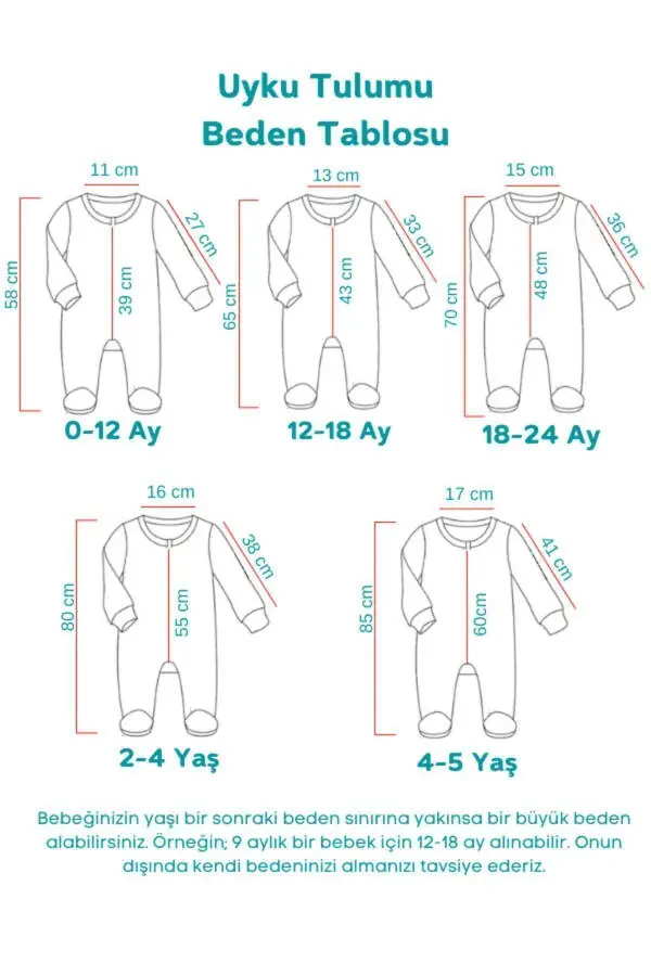 Sare Baby Bebek Uyku Tulumu %100 Doğal Pamuk Çift Kat Özel Kumaş Unisex 1.0 Tog-Ekru - 4