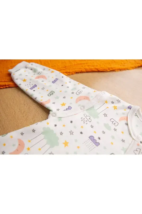 Sare Baby Bebek Uyku Tulumu %100 Doğal Pamuk Çift Kat Özel Kumaş Unisex 1.0 Tog-Ekru - 7