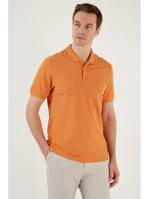 Sarı %100 Pamuk Düğmeli Regular Fit Polo Tişört 5902127-Sarı - 2