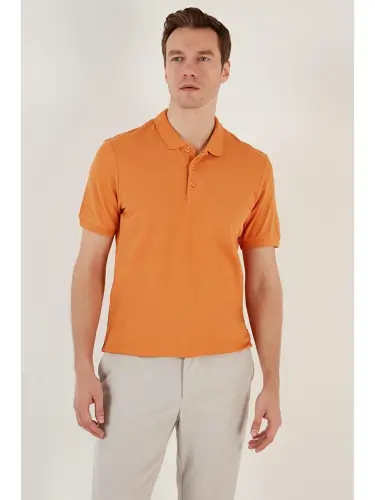 Sarı %100 Pamuk Düğmeli Regular Fit Polo Tişört 5902127-Sarı - 5