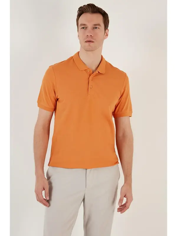 Sarı %100 Pamuk Düğmeli Regular Fit Polo Tişört 5902127-Sarı - 5