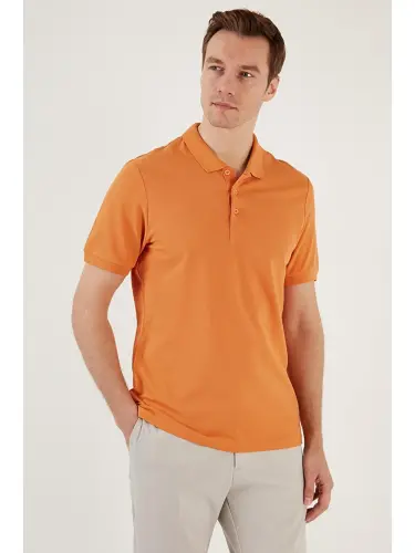 Sarı %100 Pamuk Düğmeli Regular Fit Polo Tişört 5902127-Sarı - LC WAIKIKI (1)