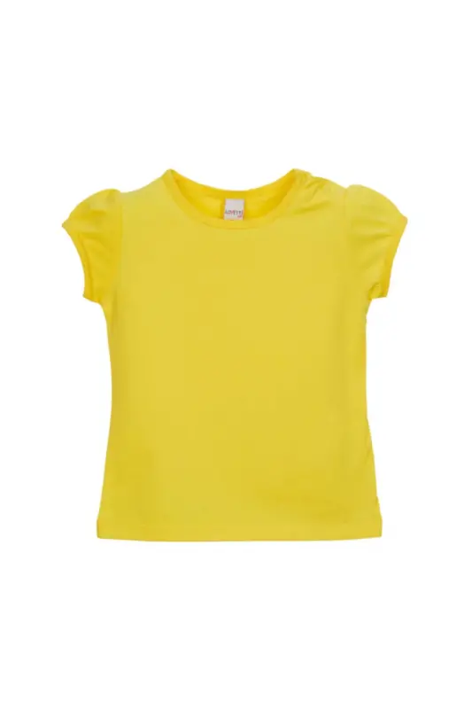 Sarı Basic Kız Bebek Çıtçıtlı Sıfır Yaka Karpuz Kol Tişört-FREESIA YELLOW - 3