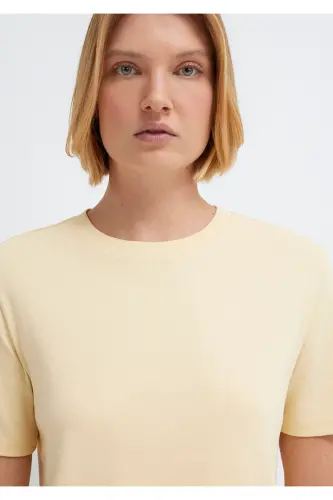 Sarı Basic Tişört Semi Slim Fit / Yarı Dar Kesim 1612916-70027-Sarı - 6