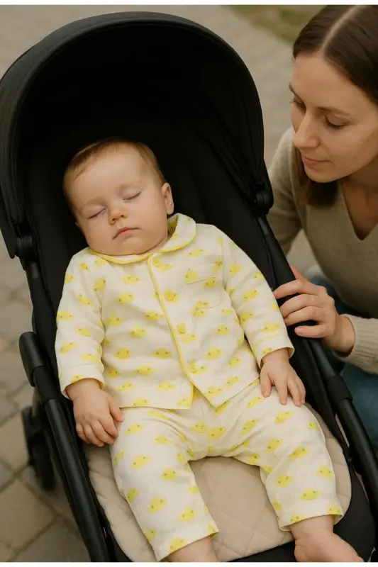 Sarı bulutlu önden çıtçıtlı ikili bebek takım-Sarı bulutlu tkm - 3