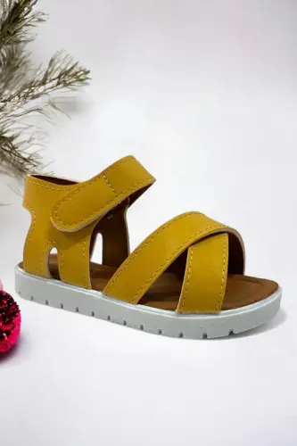 Sarı Tokalı Unisex Sandalet - Sarıı - 1