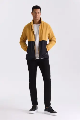 Sarı Comfort Fit Hakim Yaka Mevsimlik Mont - 4