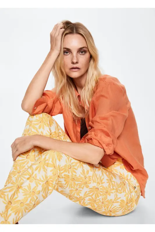 Sari Kadın Yetişkin Pantolon 37061307-Sari - 6