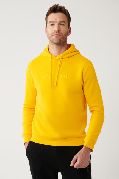 Sarı Kapüşonlu Sweatshirt - 7