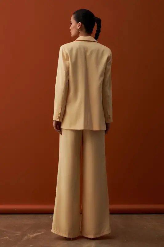 Salaş Krep Pantolon Sarı - SARI - 7