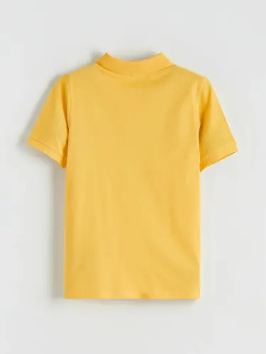 Sarı Polo Yaka Erkek Çocuk Pike Tişört-Sarı - 3