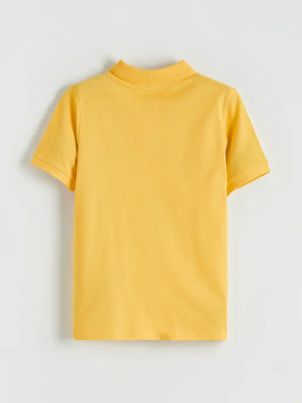 Sarı Polo Yaka Erkek Çocuk Pike Tişört-Sarı - 3