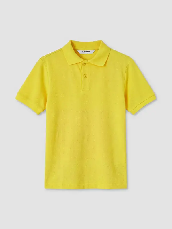 Sarı Polo Yaka Erkek Çocuk Tişört-S - 2