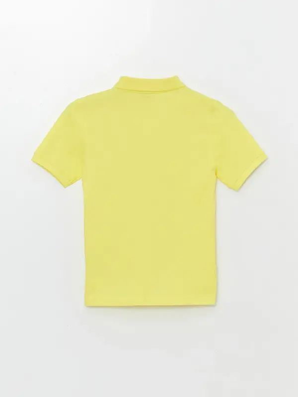 Sarı Polo Yaka Kısa Kollu Basic Erkek Çocuk Tişört-Sarı - 2