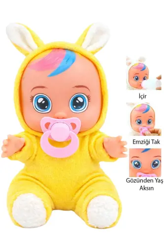 Sarı Tulumlu Ağlayan Ve Konuşan Roza Et Bebek-Sarı - 1