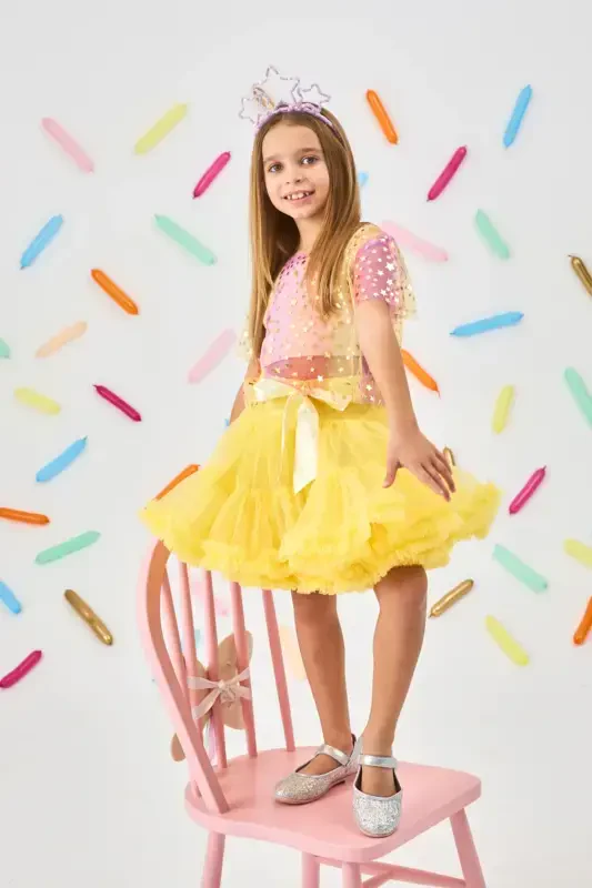 Sariq qiz bola tutu yubka - Bonita-Sariq - LE MABELLE
