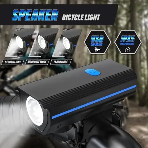 KUNHAK Rechargeable Bike Lights, Ultra Bright Bike Lights for Night Riding, Road Mountain Bike Accessories for Kids Adults - Headlight with Tail Light - 2