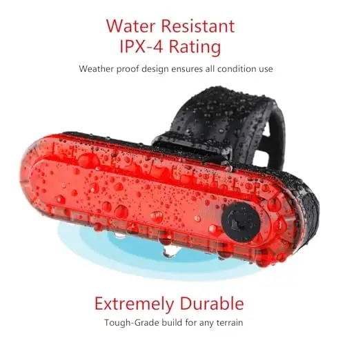 Bike Tail Light Rechargeable 2 Pack, Rear Red Bike Light for Night Riding, Back Bicycle Taillights with Great Battery Life, Easy to Install On Any Bike Trailer or Helmet - 4