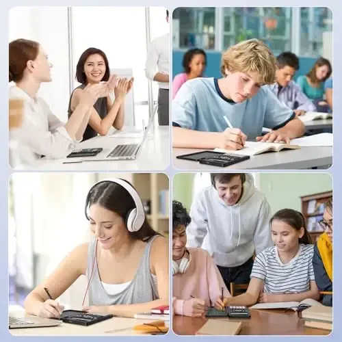 Rechargeable ROATEE 991ES MAX Scientific Calculators, CalcNote Multiview 4-Line Display with LCD Writing Tablet Notepad, Foldable Portable for Business High School College Students and Teacher(Black) - 6