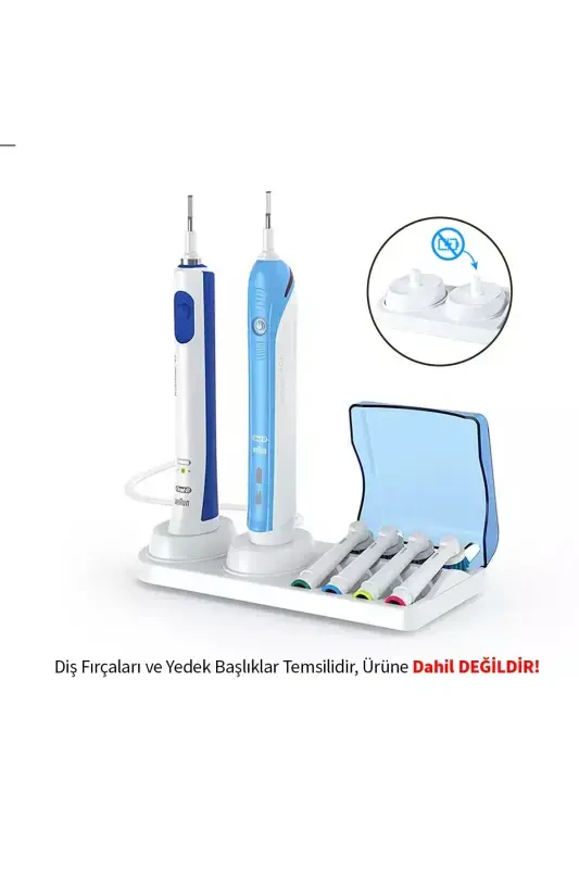 Şarjlı Ve Pilli Diş Fırçası Tutucu Stand Ve 2 Adet Koruyucu Kapak - IBRUSH