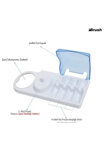 Şarjlı Ve Pilli Diş Fırçası Tutucu Stand Ve 2 Adet Koruyucu Kapak - renkli - 3