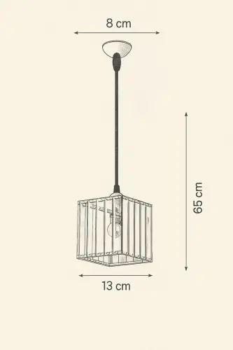 Sarkıt Tekli Gold K-12 (PLAF. TESİSAT) Kristal Taşlı Avize - Altın - 2