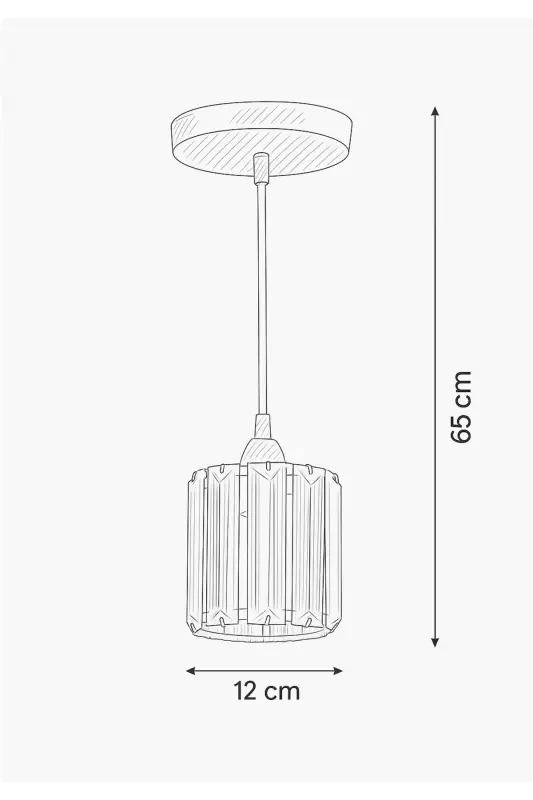 Sarkıt Tekli Gold Y-12 (PLAF.TESİSAT)kristal Taşlı Avize-gold - 3