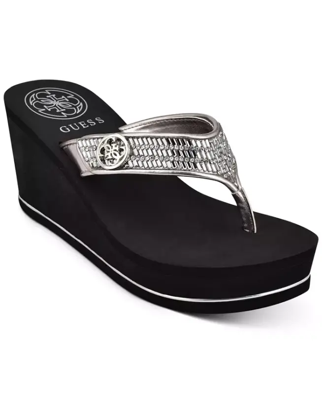 Sarraly Eva Logo Wedge Slip On Flip Sandals - 6