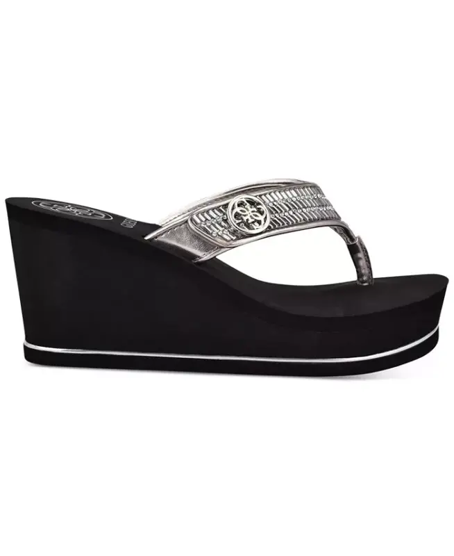 Sarraly Eva Logo Wedge Slip On Flip Sandals - 7
