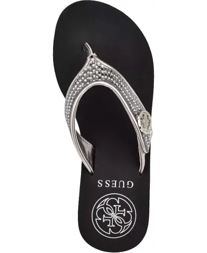 Women's Sarraly Eva Logo Wedge Slip On Flip Sandals - Disco Rhinestone - 4