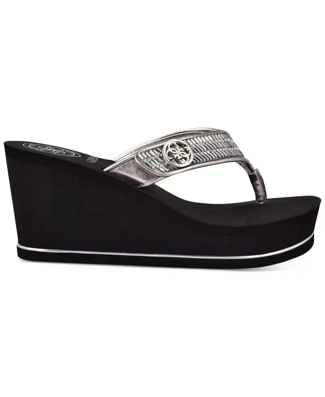 Sarraly Eva Logo Wedge Slip On Flip Sandals - 2