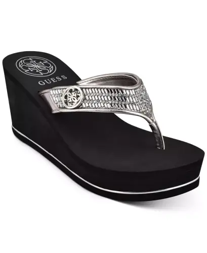 Sarraly Eva Logo Wedge Slip On Flip Sandals - 1