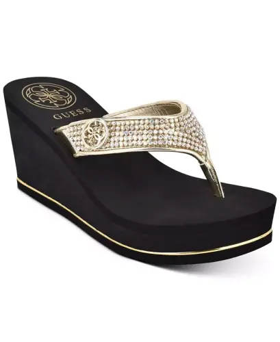 Sarraly Eva Logo Wedge Slip On Flip Sandals 