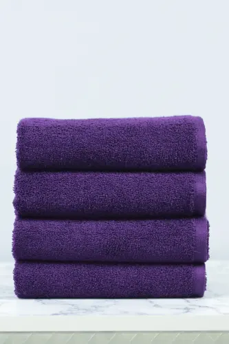 Sartaroshlar uchun maxsus bo'yoq tutmaydigan mikrofiber soch sochiq 50x90 sm. 4 dona to'plam - Binafsha - 4