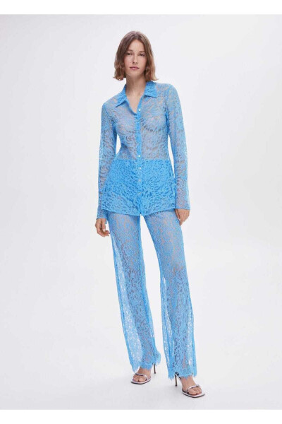 Sash Embroidered Lace Shirt - MANGO (1)