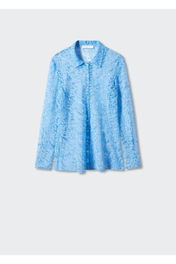 Sash Embroidered Lace Shirt - 3