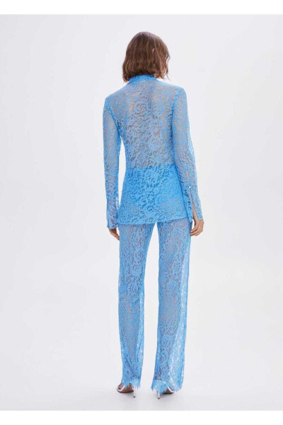 Sash Embroidered Lace Shirt - 4