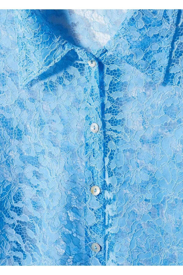 Sash Embroidered Lace Shirt - 5