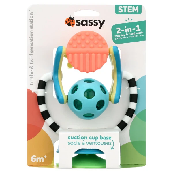 Sassy Developmental Toys, Teeth & Twirl, Sensation Station, 6 Months+, 1 Count - Modazone (1)